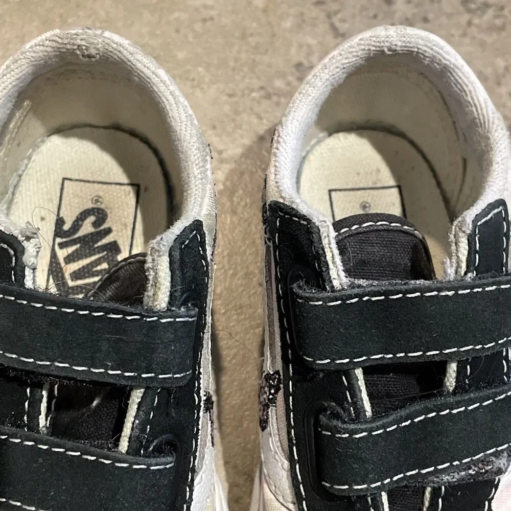 Vans Old Skool V Butterfly Skate Shoes Baby Toddler Size 8 Black Lilac Mist